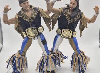 AEW Young Bucks (Matt and Nick Jackson) Wrestling Figures (with Belts)