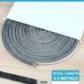 5.5 Metre Draught Excluder for Doors & Windows | Extra Long Self-Adhesive Seal Strip for Energy Saving | Quick Install, Blocks Draft, Noise & Light | Grey Thermal Insulation Tape Image 2