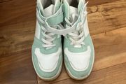 Ladies high top Runners green and white