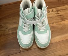 Ladies high top Runners green and white