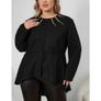 BNWT Stylish Black Coat with Pearl Charms size 18 Image 3