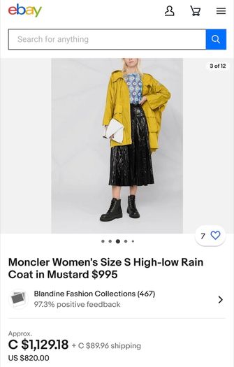 Moncler Raincoat Mustard