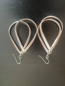 Lovely large costume silver tone earrings Free postage