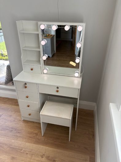 Dressing Table with Mirror and Stool