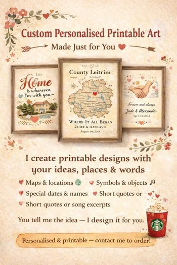 Custom Personalised Printable Art  Made Just for You