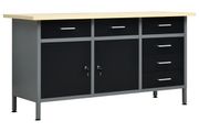 Workbench Black 160x60x85 cm Steel