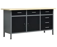 Workbench Black 160x60x85 cm Steel