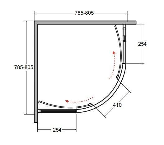 BESCO Shower Enclosure Quadrant Balck 80x80x190cm