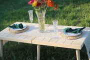 Picnic Table,Floor table, 3.6FT Portable Picnic Table with Detachable Rubber Wood Legs, Natural Pine Tabletop for Outdoor Garden, Beach &amp; Family Gatherings