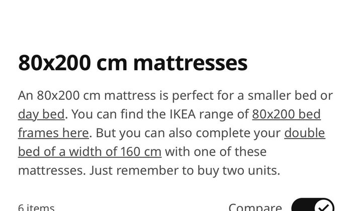 IKEA ASVANG Foam mattress, firm/white, 80x200cm