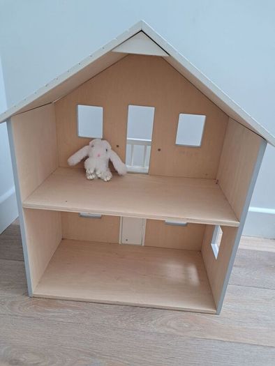 Pottery Barn Kids wooden toy house -- White and grey