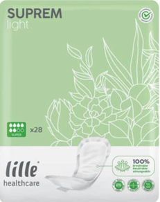 Lille Suprem Light Super shaped insert pads x 28 UNISEX sanitary towels