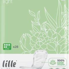 Lille Suprem Light Super shaped insert pads x 28 UNISEX sanitary towels