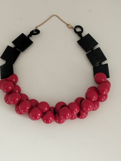 Vintage red and black necklace.
