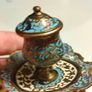19th Century Napoleon 111 Bronze Cloisonne Ink Well Image 3