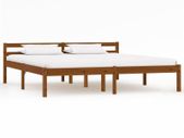 Bed Frame Honey Brown Solid Pine Wood 160x200 cm