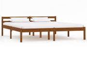 Bed Frame Honey Brown Solid Pine Wood 160x200 cm