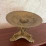 Vintage Ornate Cast Metal Pedestal Fruit Bowl Image 3