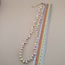 Natural Freshwater Pearl & Red Yellow Glass Beads Necklace Image 6