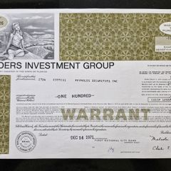 Builders Investment Group 100 Shares 1971