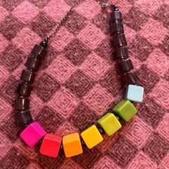 Modern necklace with colourfull cubes