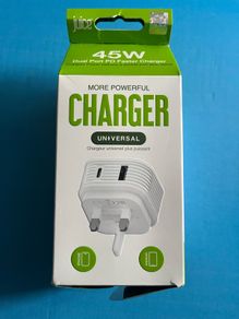 Apple iPhone Samsung android dual usb wall fast charger 45 watt usb type C and A brand new