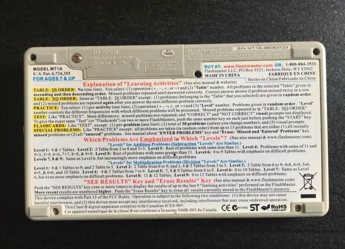 Flashmaster - Handheld computer for basic maths
