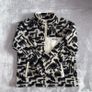 Columbia Womans West Bend Black Cream Abstract Dark Stone Highland Tonal Print Sherpa Fleece Half Zip Pullover Size L Image 2