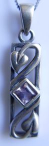 Vintage 925 Solid Silver Rennie Mackintosh Pendant Necklace L10" - 5,17g