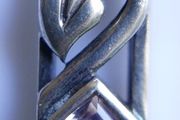 Vintage 925 Solid Silver Rennie Mackintosh Pendant Necklace L10" - 5,17g