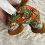 PMS Teddy Bear Vintage Stuffed Plush Toy in Floral suit Used Please look at the pictures Image 9