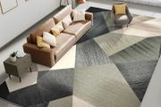 Green 200x300cm Geometric Modern Soft Sponge Material Area Rug Washable Durable Rug Short Pile Carpet for Living Room Non-Slip Non-Slip Non-Shedding