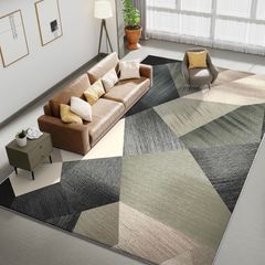 Green 200x300cm Geometric Modern Soft Sponge Material Area Rug Washable Durable Rug Short Pile Carpet for Living Room Non-Slip Non-Slip Non-Shedding