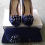 Navy/Royal Blue Matching Diamante Shoes and Bag. Image 2