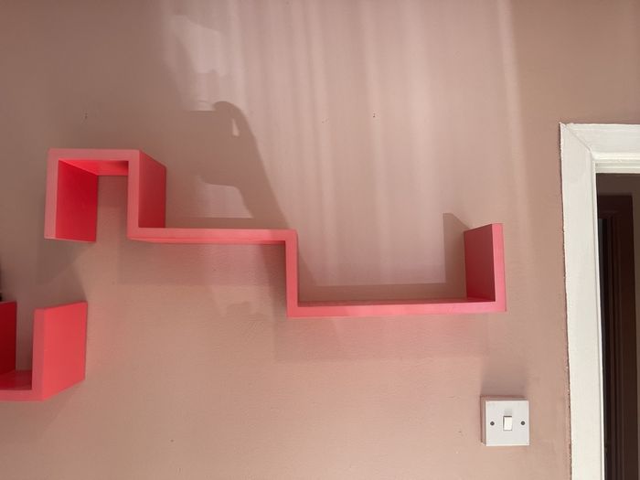 Two geometric shelves