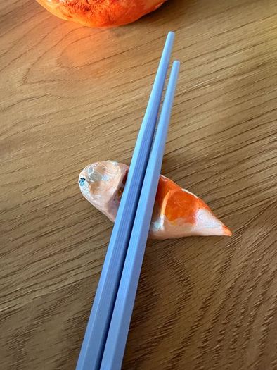 Painted Fish made of clay Chopstick Holder