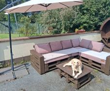 Garden Parasol and Weight Tiles