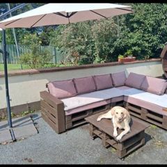 Garden Parasol and Weight Tiles