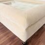 Luxury Custom-Made Velvet Ottoman Coffee Table with Glass Top Image 5