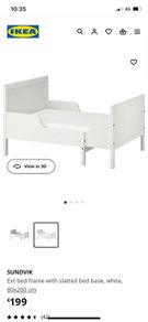 Extendable bed, white kids bed