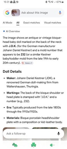 Antique doll by JDK Johann Daniel Kestner, 1900s, D18 post 10e