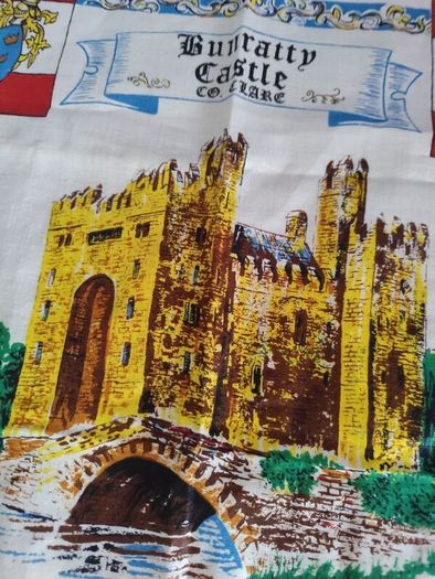 Irish Linen Souvenir Bunratty Castle Tea Towel