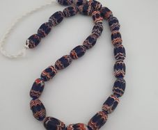 Antique Venetian Style Blue Trade Glass Beads Necklace Strands