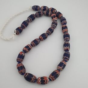 Antique Venetian Style Blue Trade Glass Beads Necklace Strands