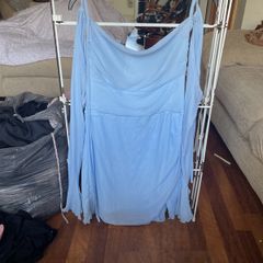 Light blue gorgeous dress with detached sleeves medium