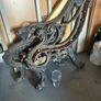 Antique Bench ends. Image 3