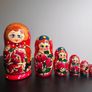 Vintage Wooden Nesting Doll Set Seven Pieces Image 5