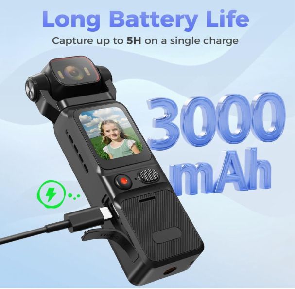 Mini Vlogging Camera, 4K Stabilizer Gimble