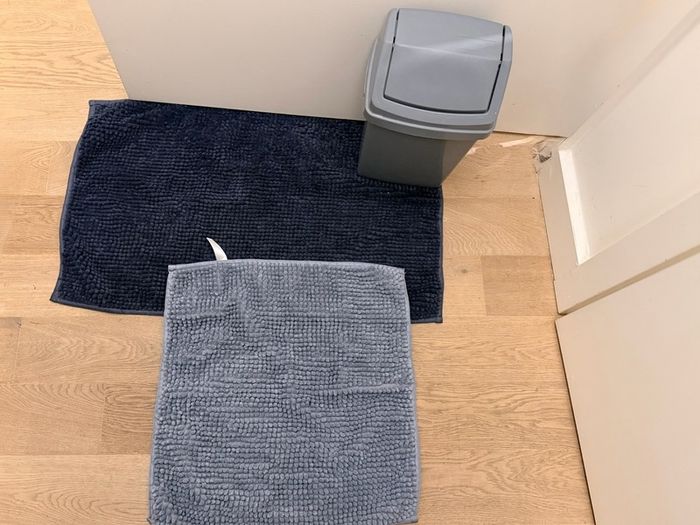 Bath rugs and bin