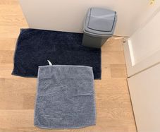 Bath rugs and bin